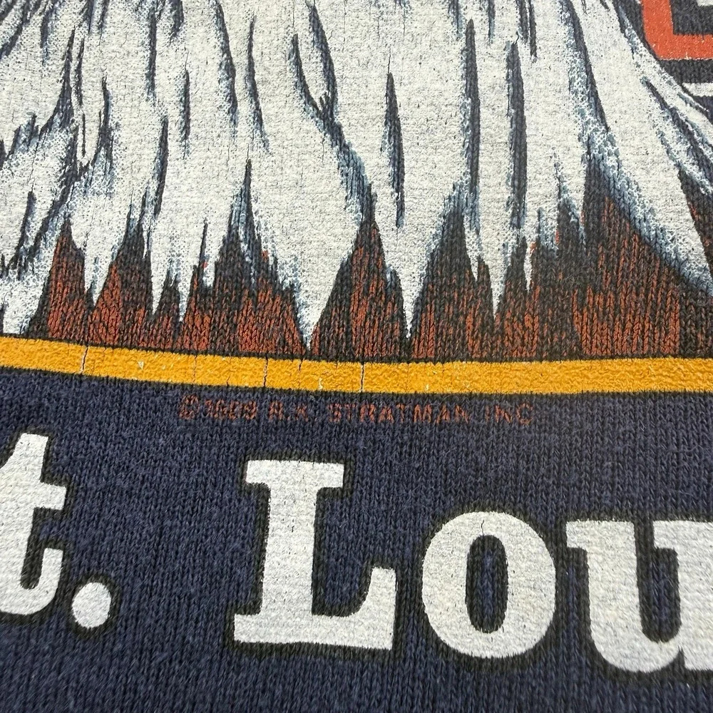 Vintage Harley Davidson Doc's St Louis MO Eagle USA Made Hoodie Mens M Blue